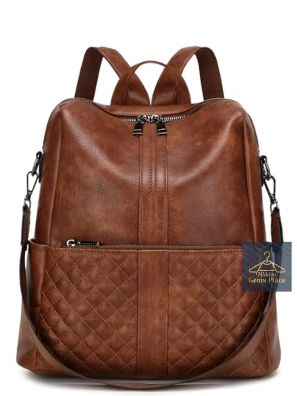 Women's Faux Leather Fashion Backpack Purse with Tassel, 10 Pockets, Large